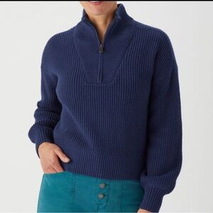 Duluth Trading Women’s Brigadier Sweater XL Navy Blue 1/4 Zip Pullover